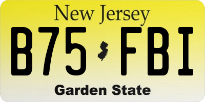NJ license plate B75FBI