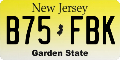 NJ license plate B75FBK