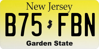NJ license plate B75FBN