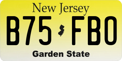 NJ license plate B75FBO