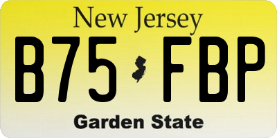 NJ license plate B75FBP