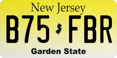 NJ license plate B75FBR