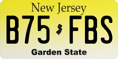 NJ license plate B75FBS