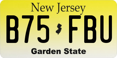 NJ license plate B75FBU
