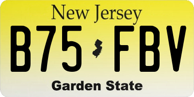 NJ license plate B75FBV