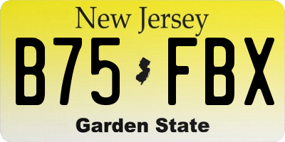 NJ license plate B75FBX