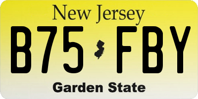 NJ license plate B75FBY
