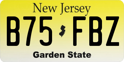 NJ license plate B75FBZ