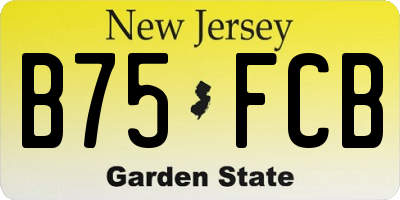 NJ license plate B75FCB