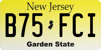 NJ license plate B75FCI