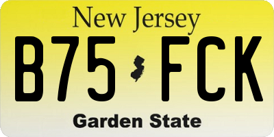 NJ license plate B75FCK