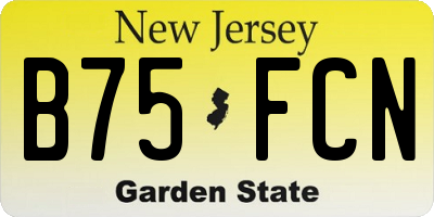 NJ license plate B75FCN