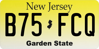NJ license plate B75FCQ