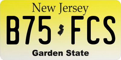 NJ license plate B75FCS