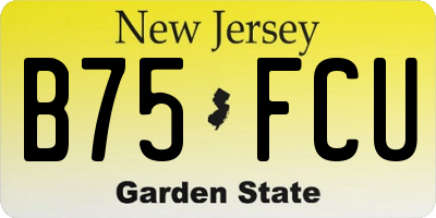 NJ license plate B75FCU