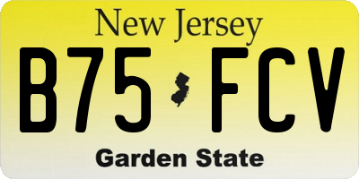 NJ license plate B75FCV