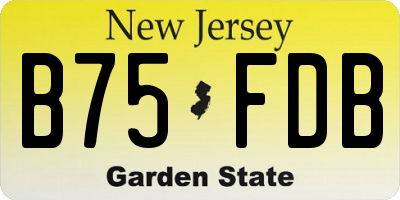 NJ license plate B75FDB
