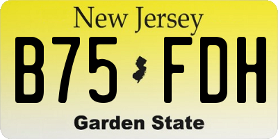 NJ license plate B75FDH