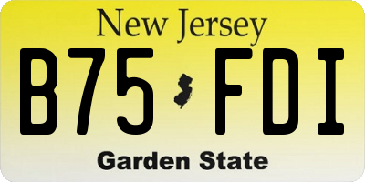 NJ license plate B75FDI