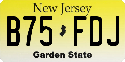 NJ license plate B75FDJ