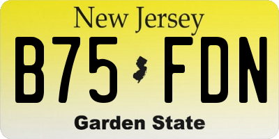 NJ license plate B75FDN