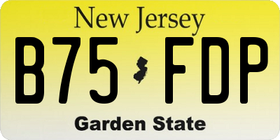 NJ license plate B75FDP
