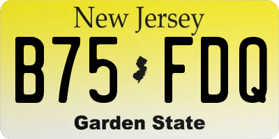 NJ license plate B75FDQ