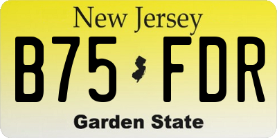 NJ license plate B75FDR