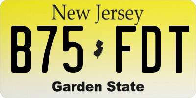 NJ license plate B75FDT