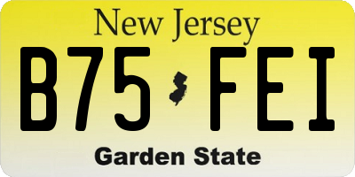 NJ license plate B75FEI