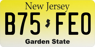 NJ license plate B75FEO