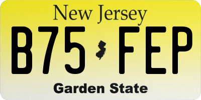 NJ license plate B75FEP