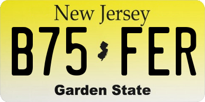 NJ license plate B75FER