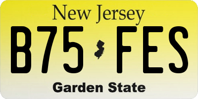 NJ license plate B75FES
