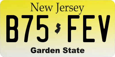 NJ license plate B75FEV
