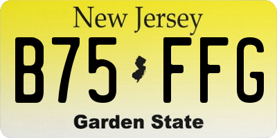 NJ license plate B75FFG