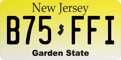 NJ license plate B75FFI