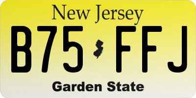 NJ license plate B75FFJ