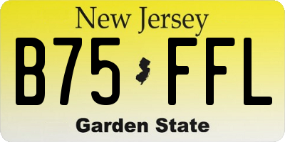 NJ license plate B75FFL