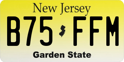 NJ license plate B75FFM