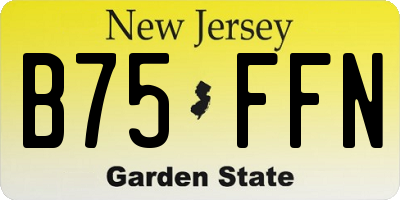 NJ license plate B75FFN