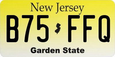 NJ license plate B75FFQ