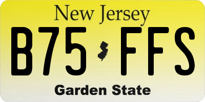 NJ license plate B75FFS