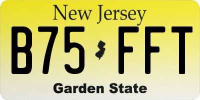 NJ license plate B75FFT