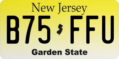 NJ license plate B75FFU