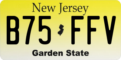 NJ license plate B75FFV
