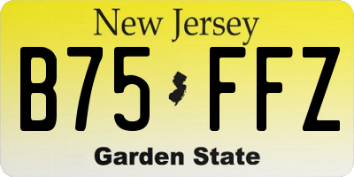 NJ license plate B75FFZ