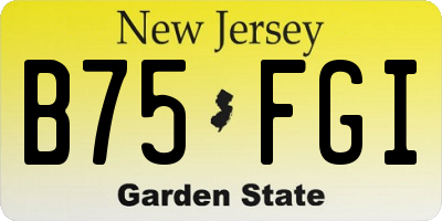 NJ license plate B75FGI
