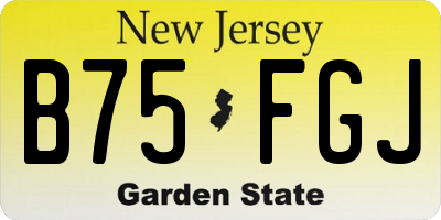 NJ license plate B75FGJ