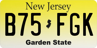NJ license plate B75FGK